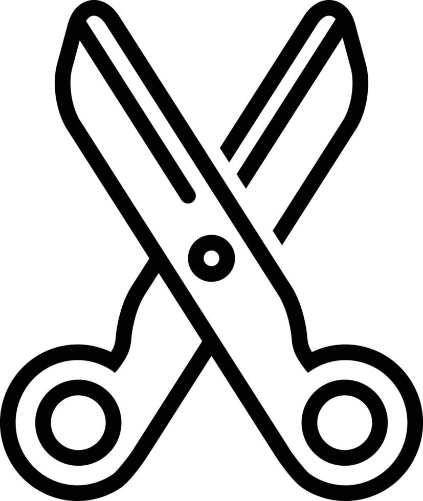 Line icon for scissors vector