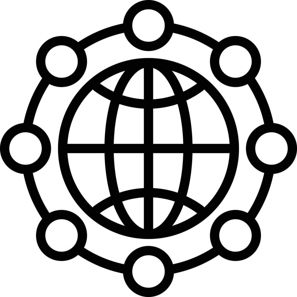 Line icon for global network vector