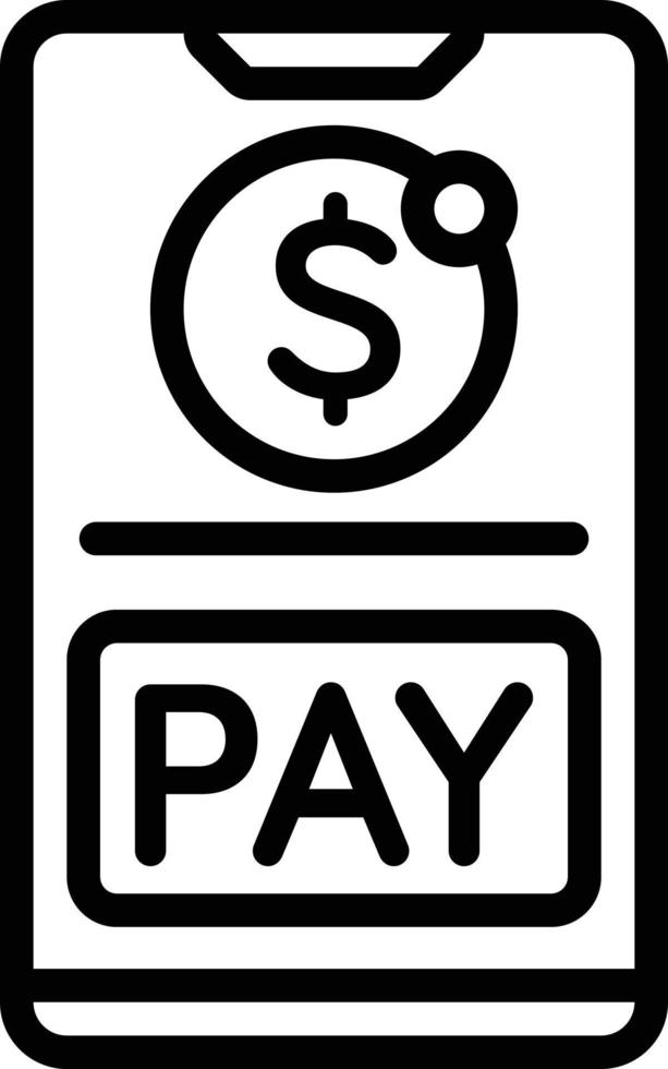 Line icon for mobile payment vector