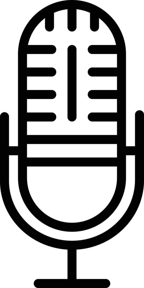 Line icon for microphone vector