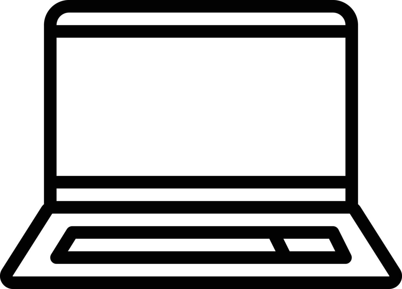 Line icon for laptop vector