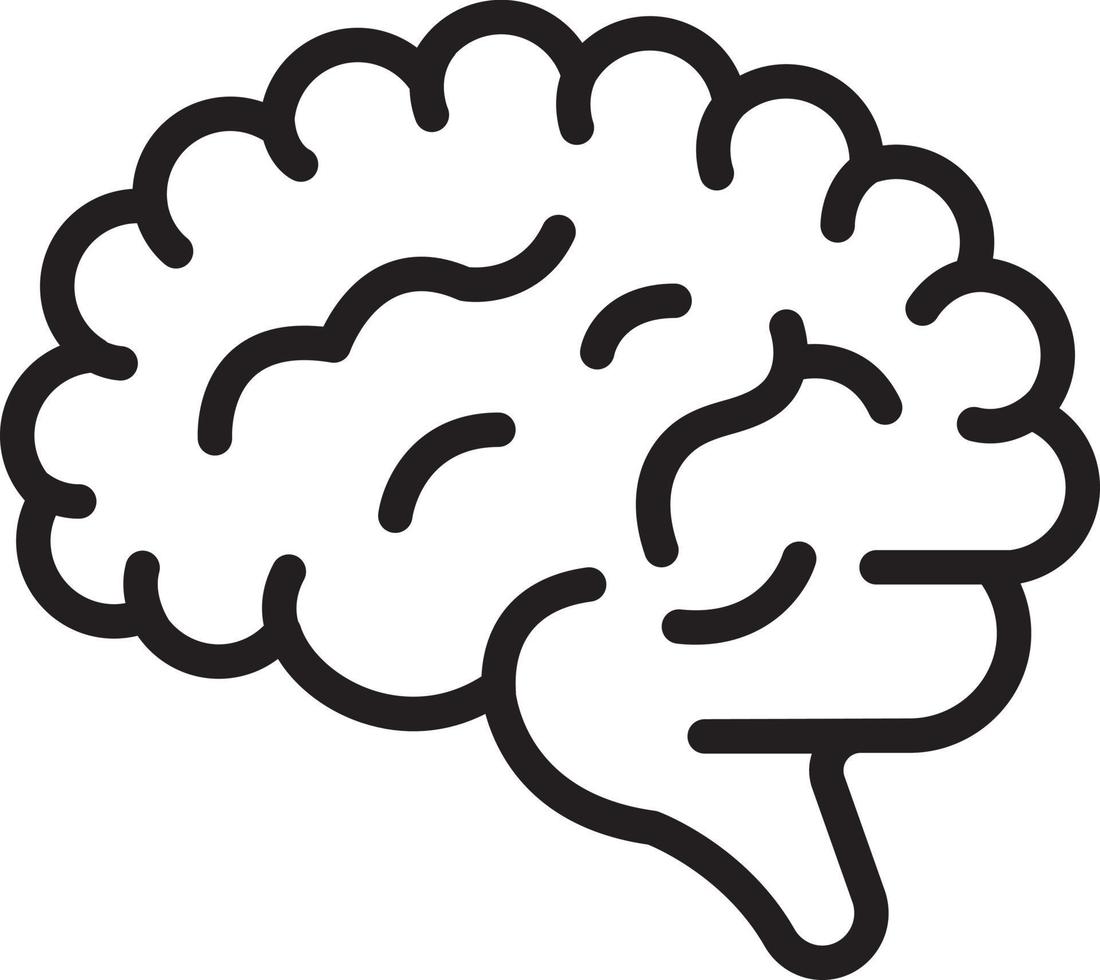 Line icon for human brain vector