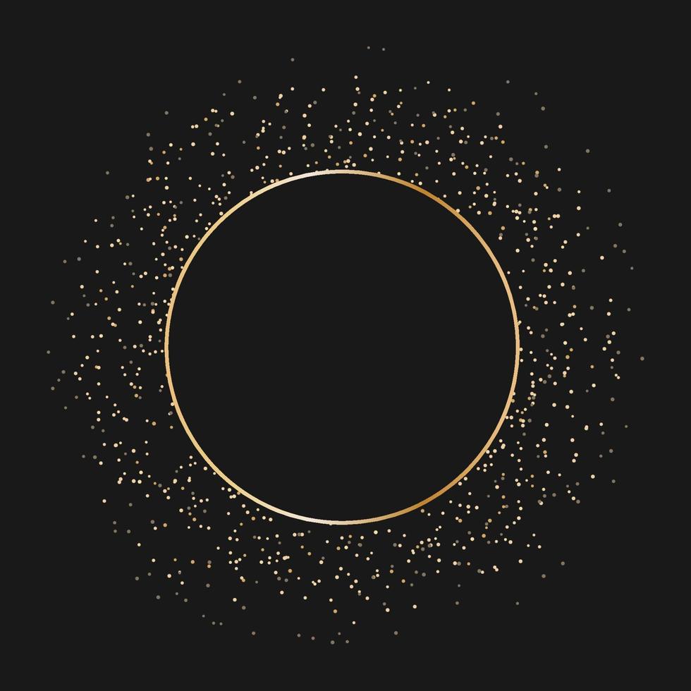 Golden glitter textures on dark background vector