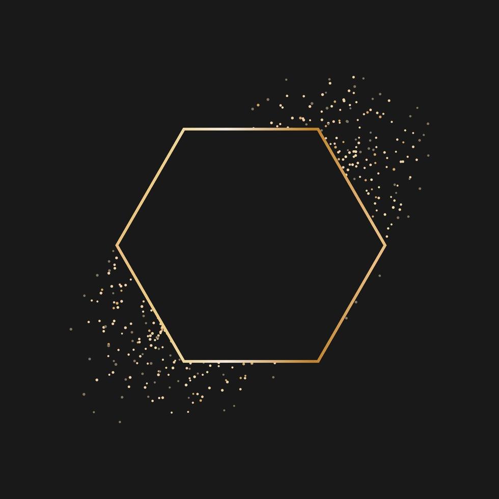 Golden glitter textures on dark background vector