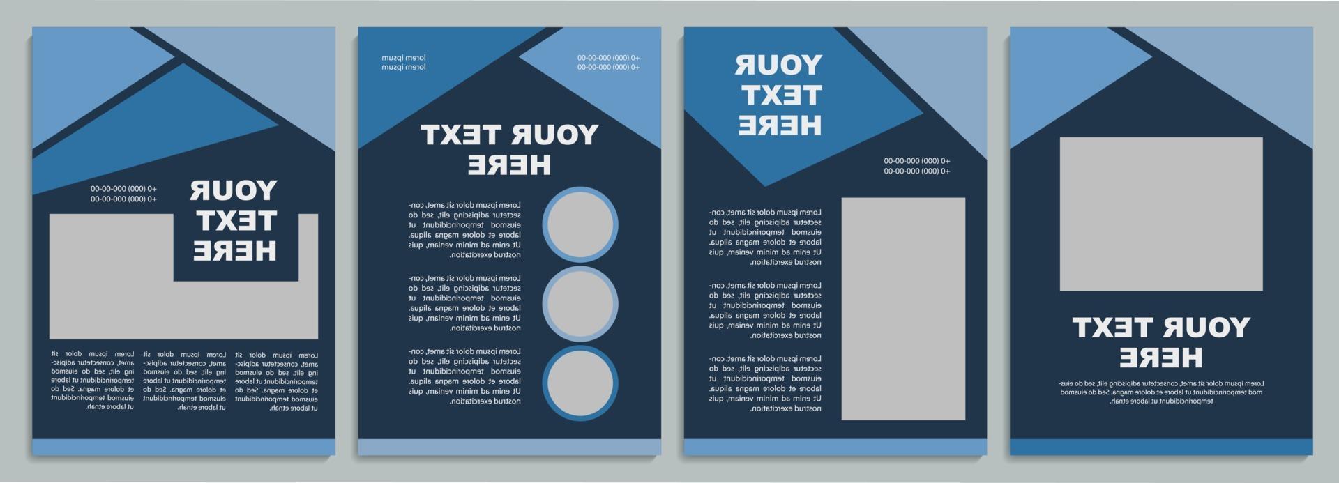 Dark blue marketing brochure template vector
