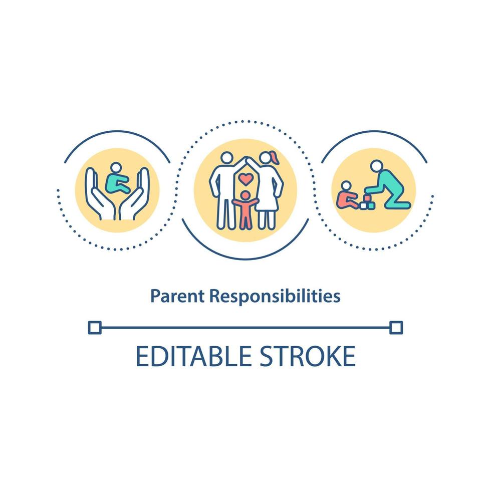 Parent responsibilities concept icon vector