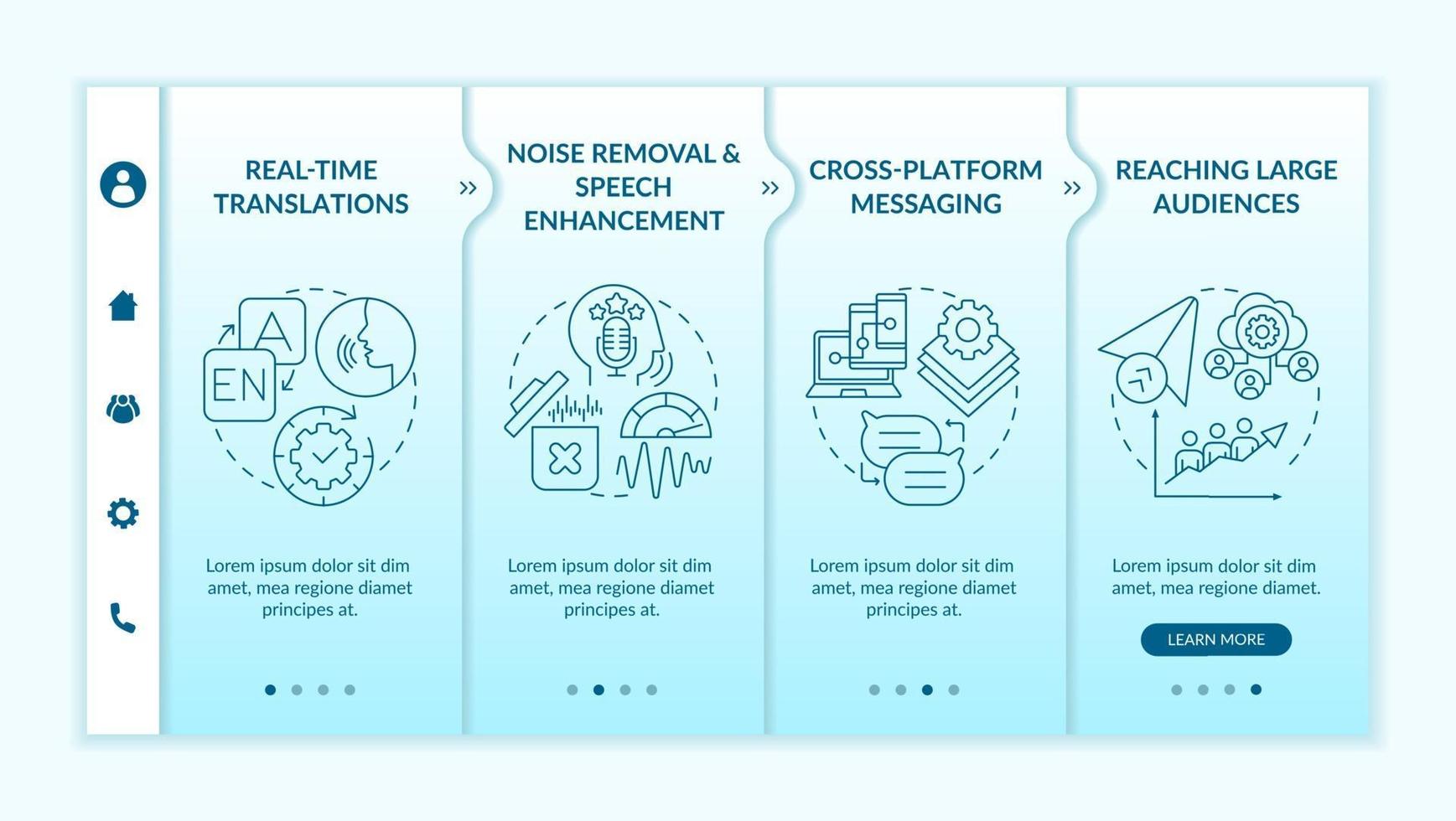 IM advanced feature onboarding vector template