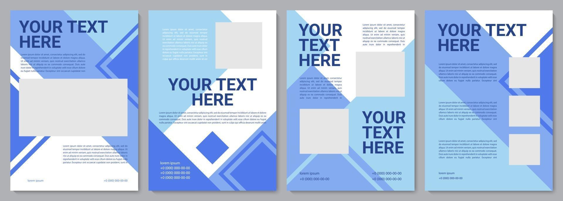 Blue advertising brochure template vector