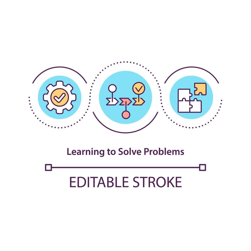 Learning to solve problems concept icon vector