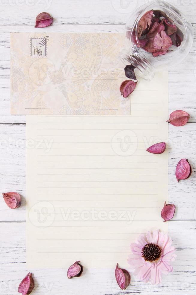 Paper with petals photo