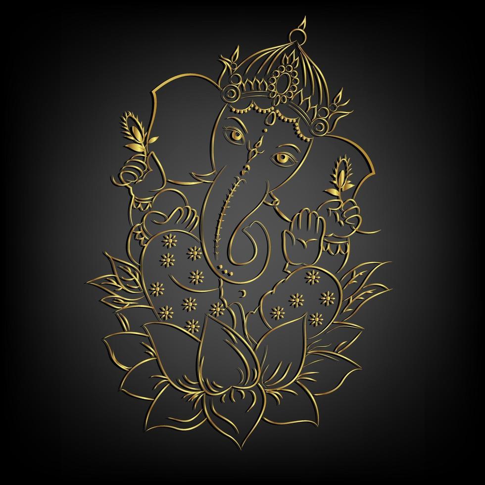 Ganesha god of elephant vector