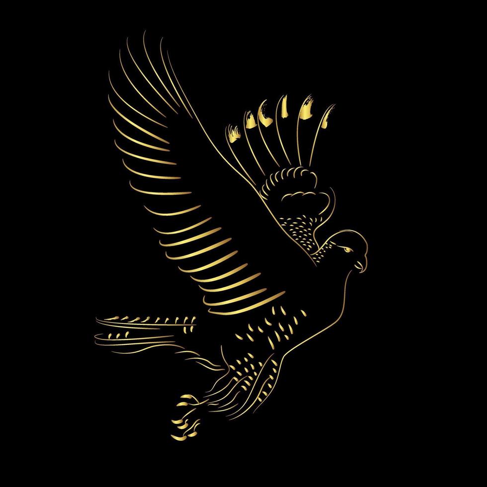 águila halcón de borde dorado vector