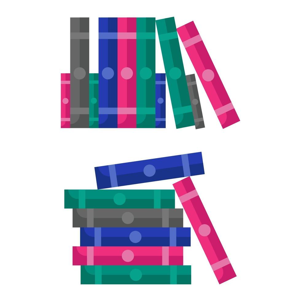 Flat design of stack of colored books vector