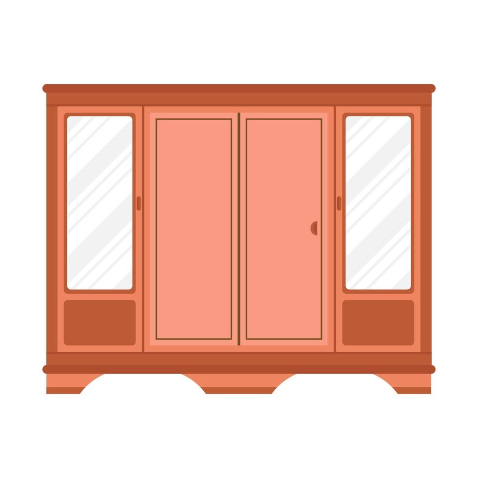 Flat design glazed wooden wardrobe furniture 3378747 Vector Art at Vecteezy