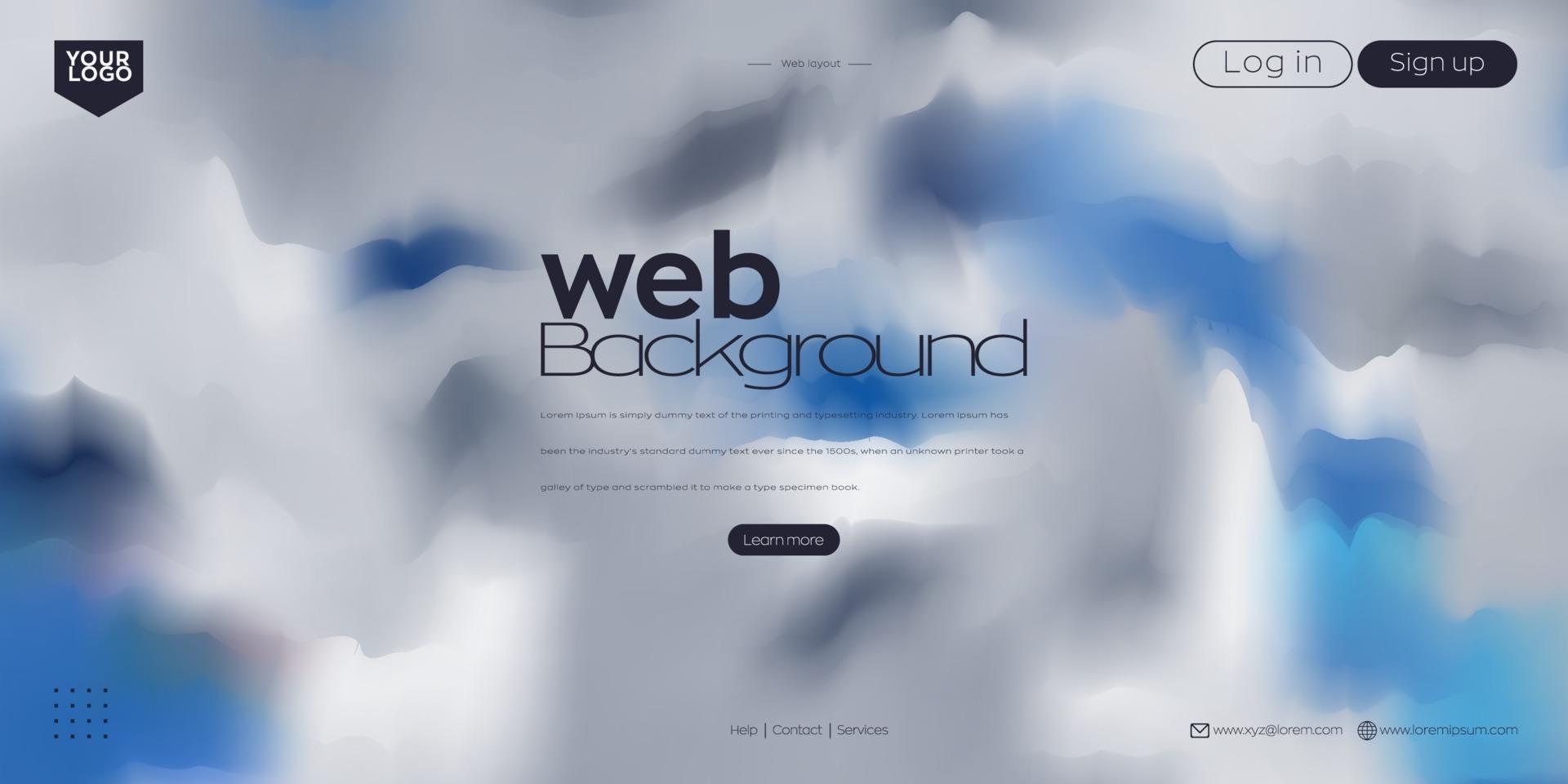 Landing page. web header cloudy  vector background