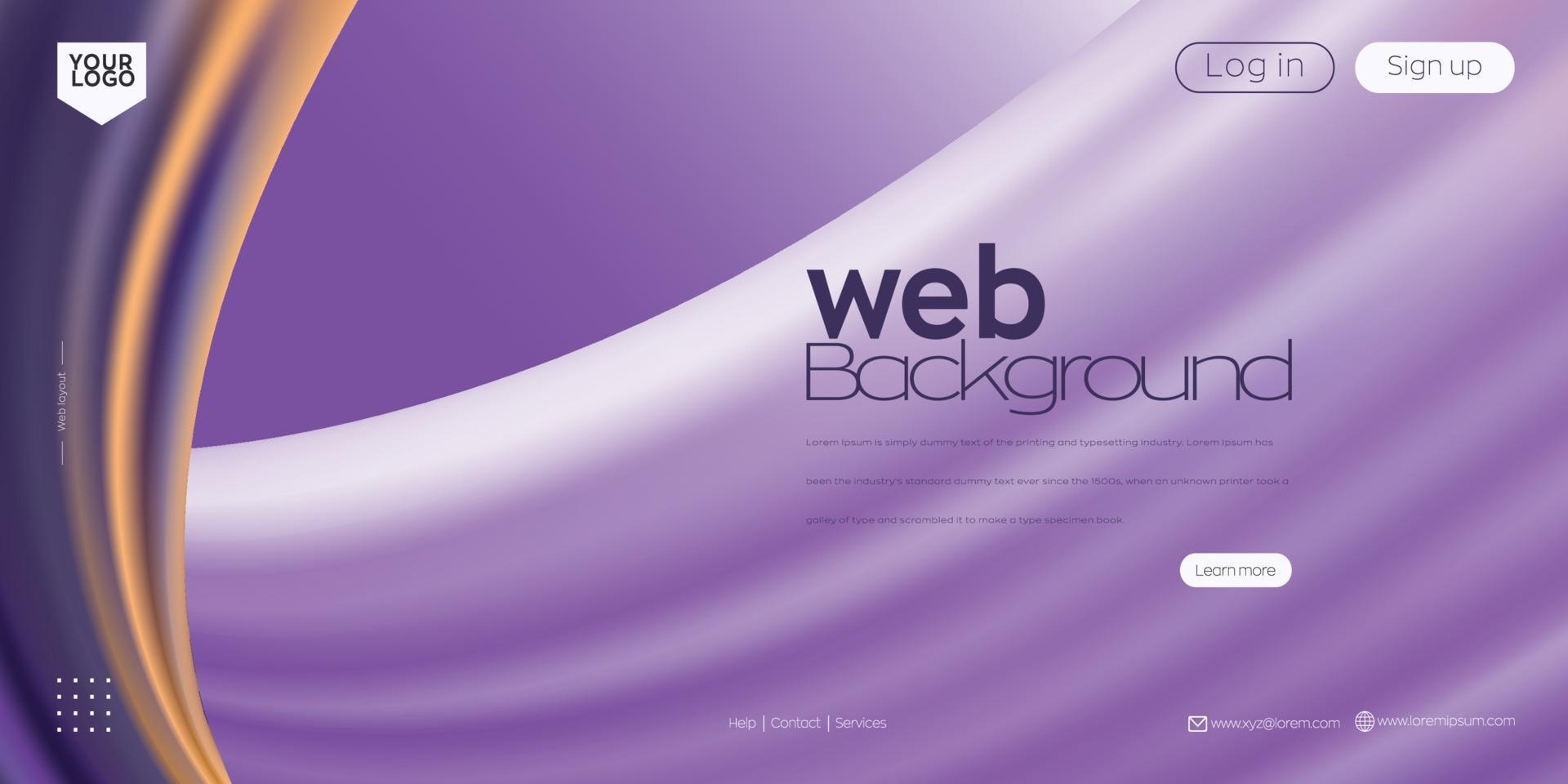 Landing page. web header vector colorful line background