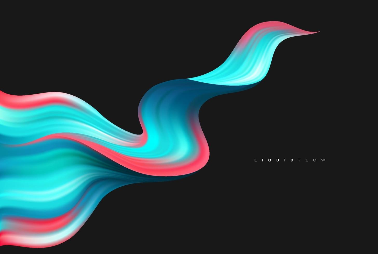 Dynamic color flow on dark background vector