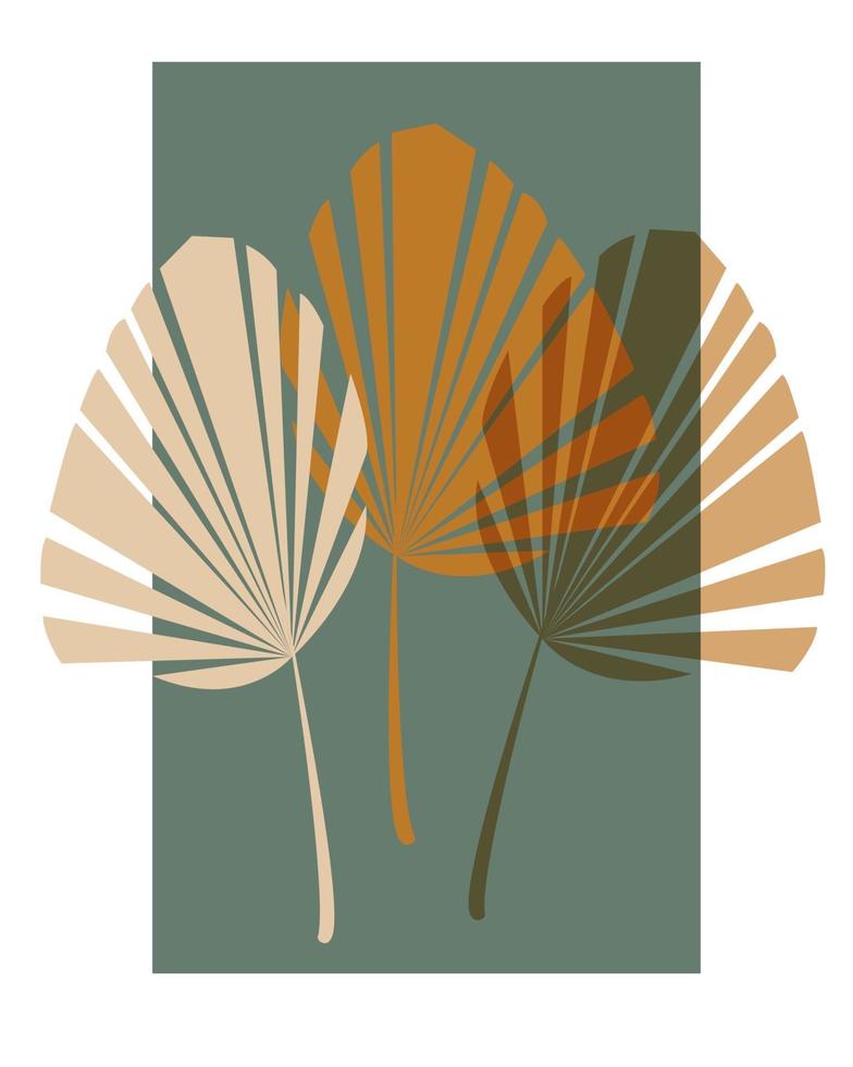 Palm leaves abstract background. Tropical theme design element vector