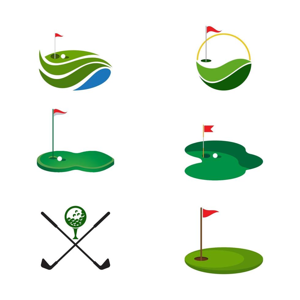 Ilustración de vector de plantilla de logotipo de golf