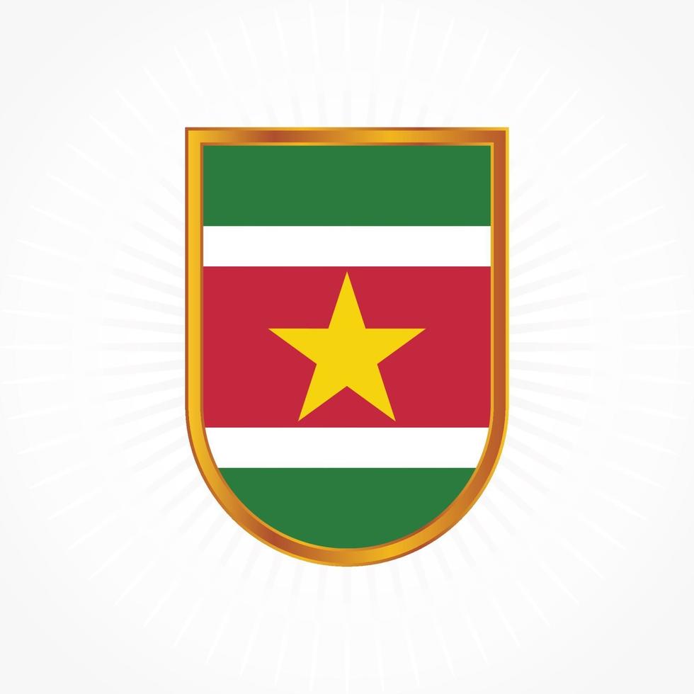 vector de bandera de surinam con marco de escudo