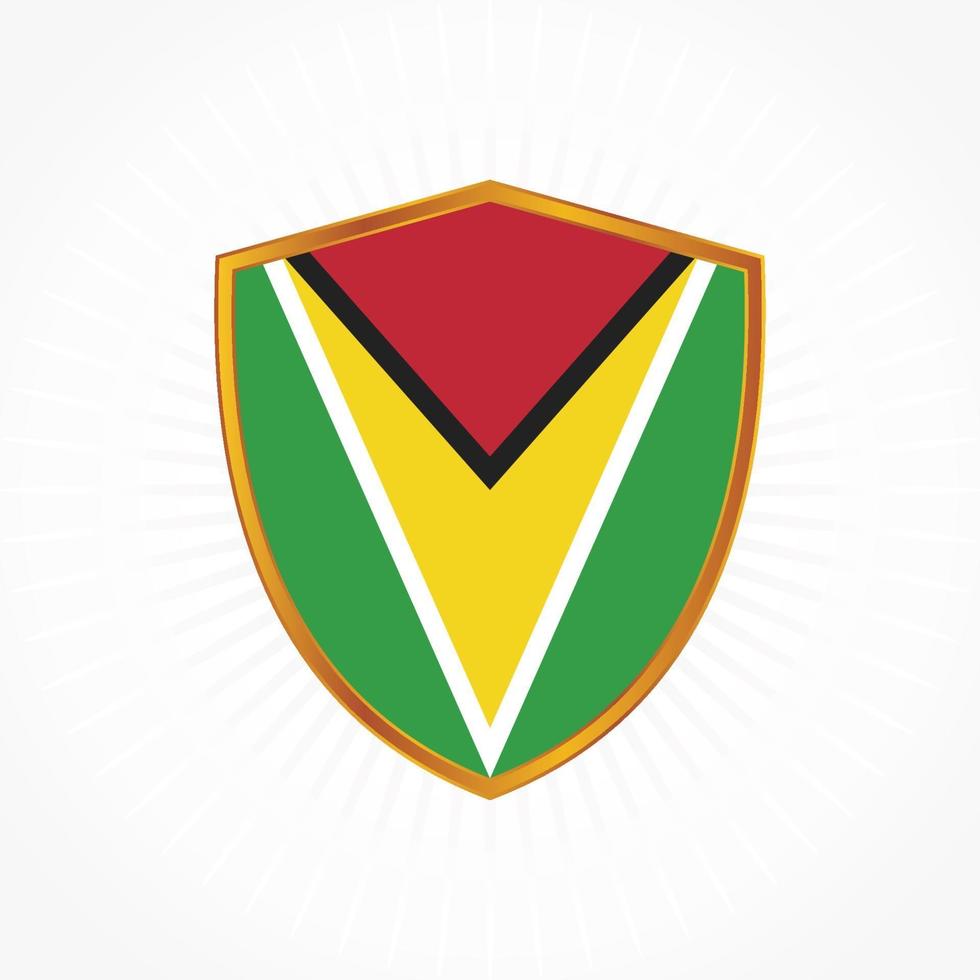Guyana flag vector with shield frame