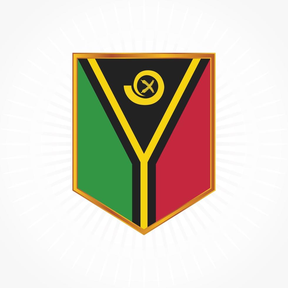 Vanuatu flag vector with shield frame