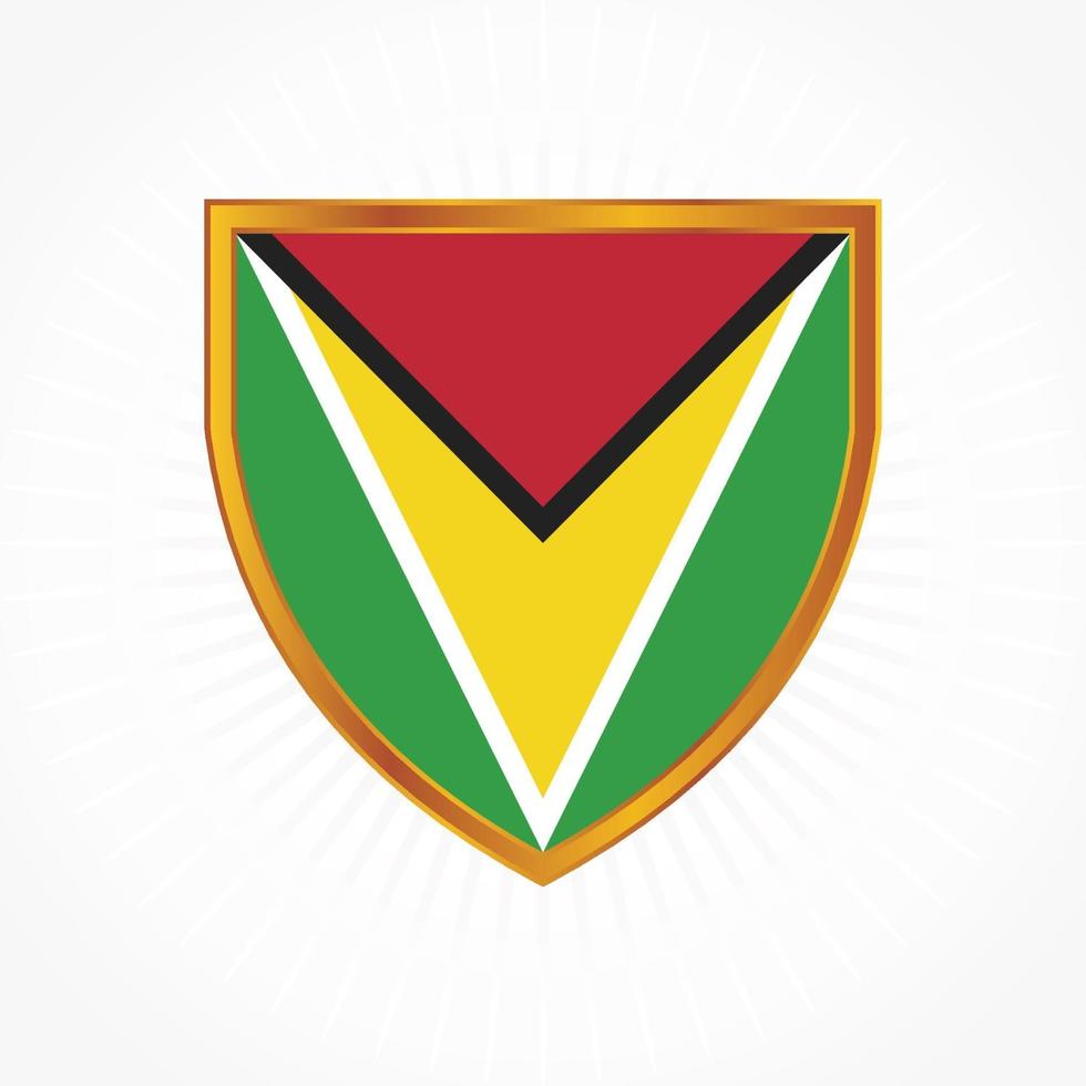 Guyana flag vector with shield frame