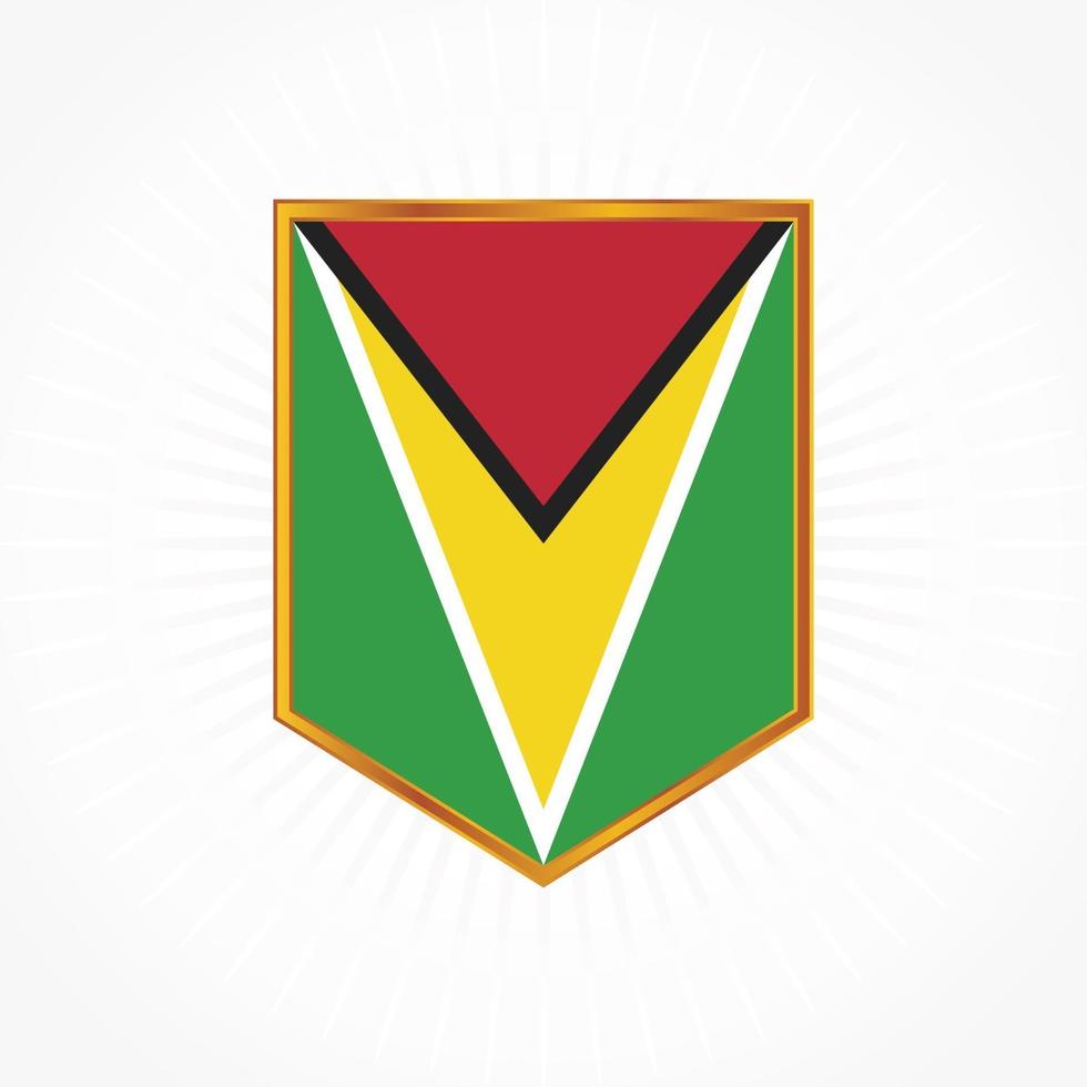 Guyana flag vector with shield frame