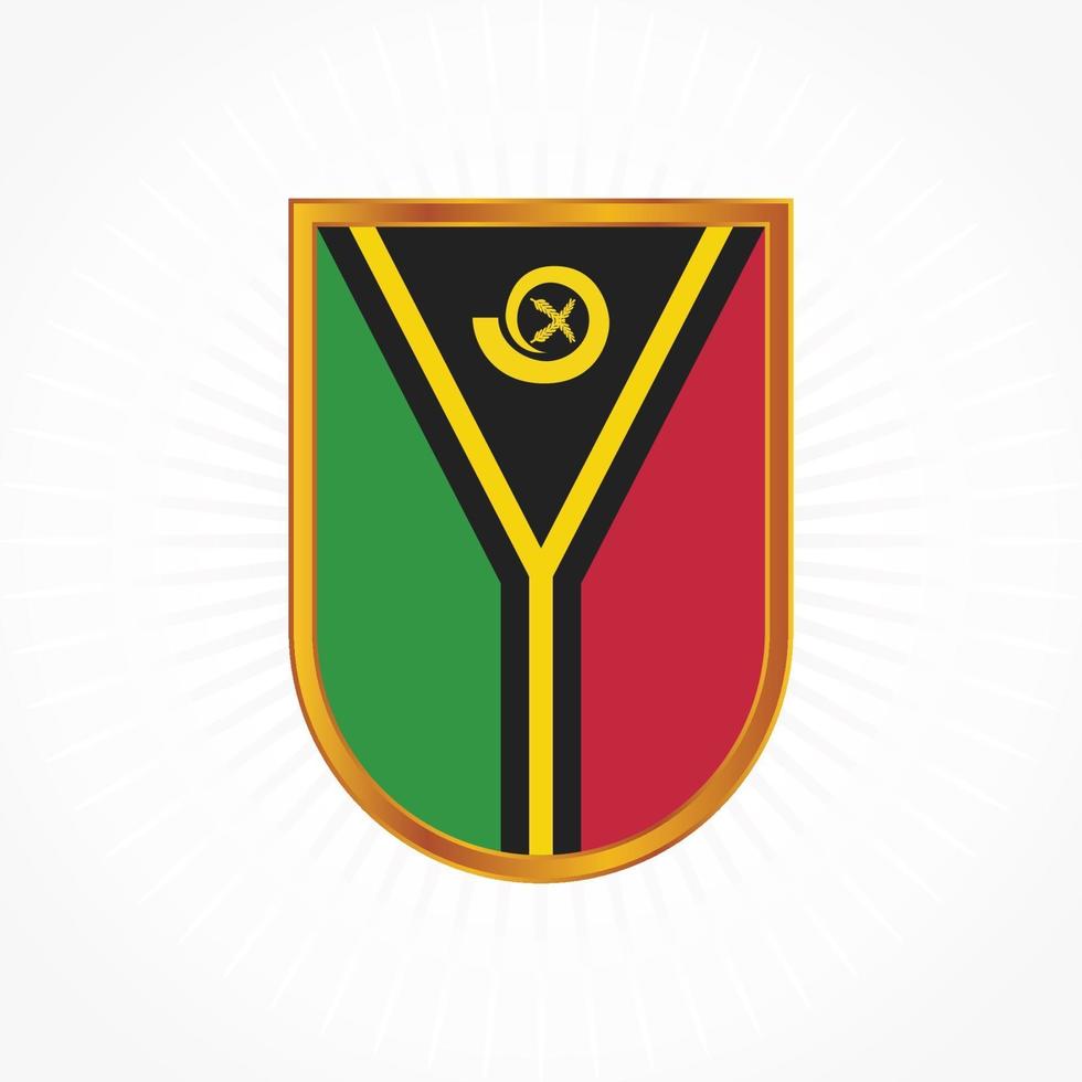 Vanuatu flag vector with shield frame