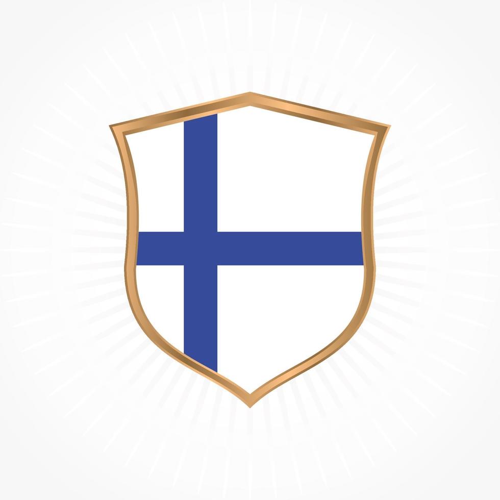 Finland flag vector with shield frame