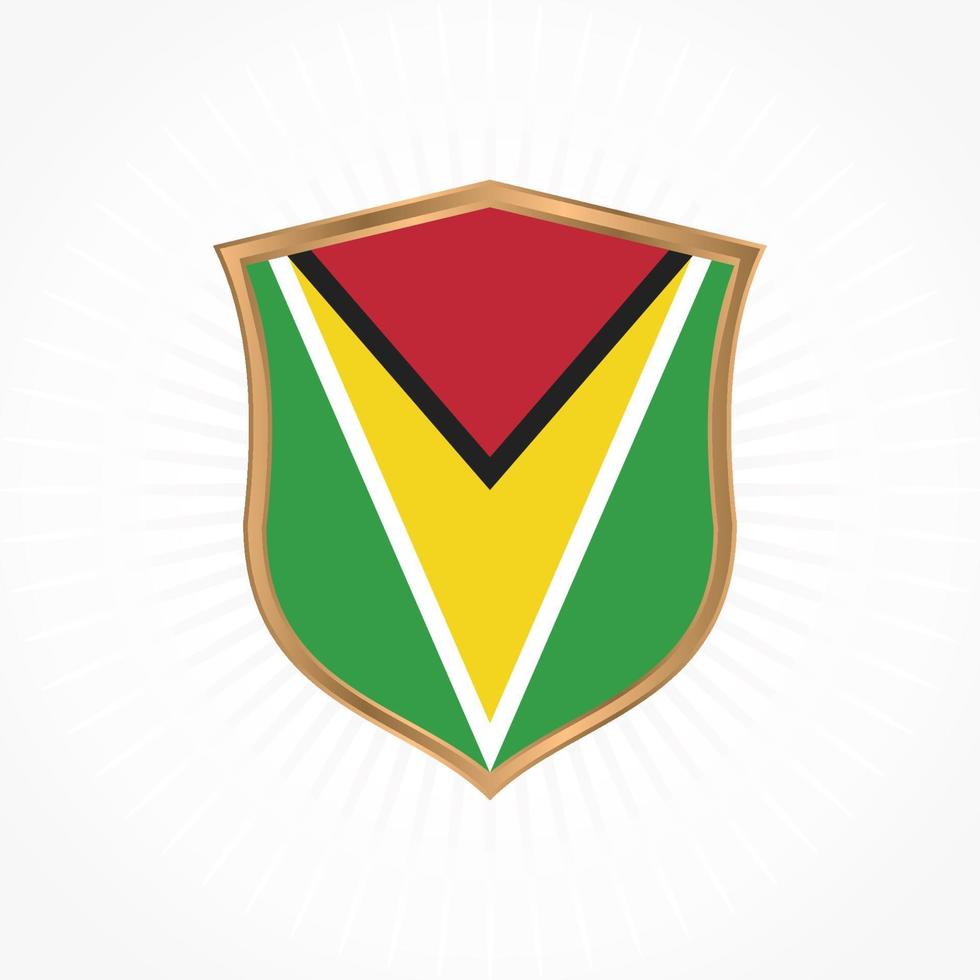 Guyana flag vector with shield frame