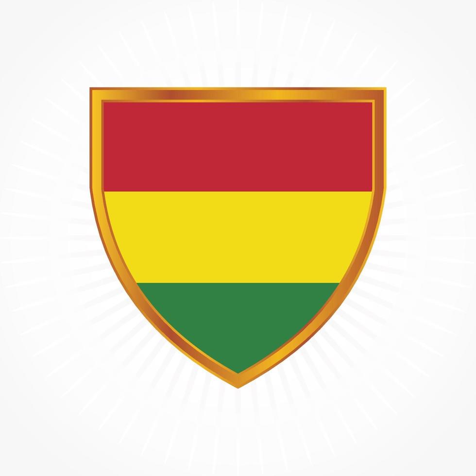 Bolivia flag vector with shield frame