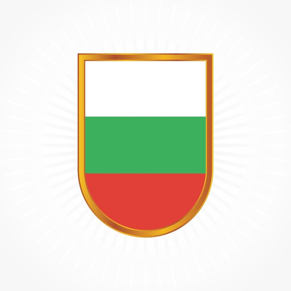 vector de bandera de bulgaria con marco de escudo