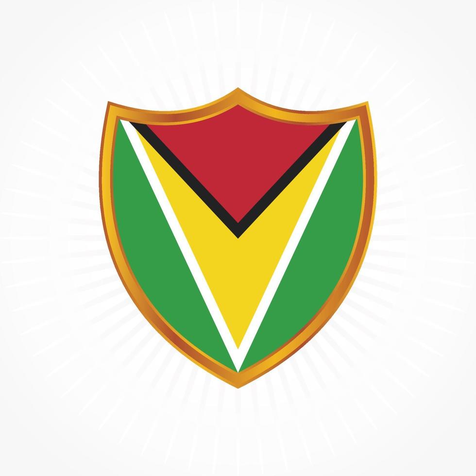 Guyana flag vector with shield frame