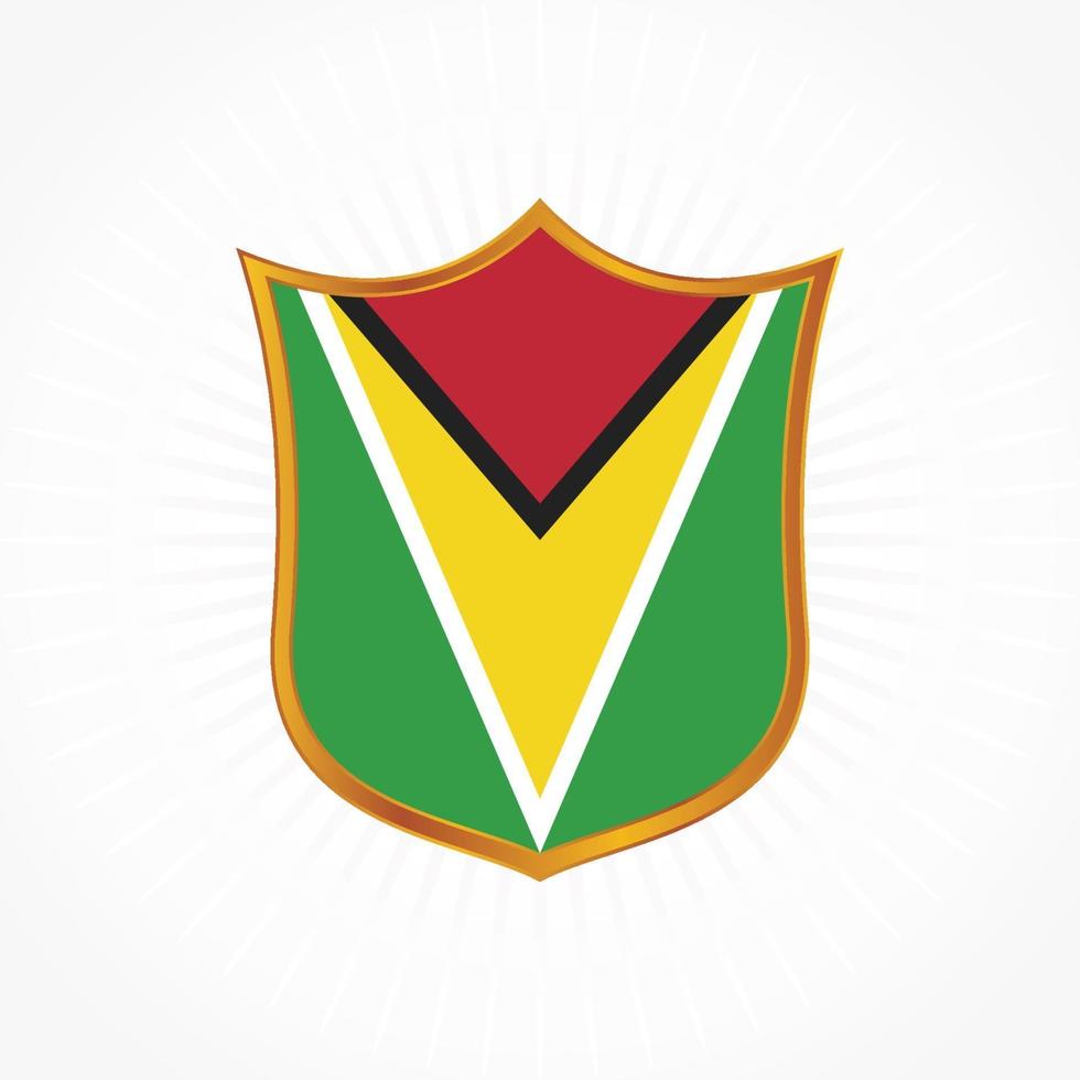 Guyana flag vector with shield frame