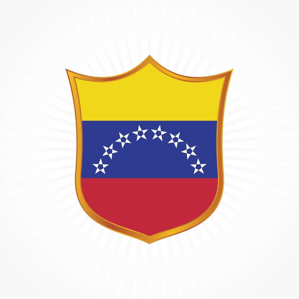 vector de bandera de venezuela con marco de escudo