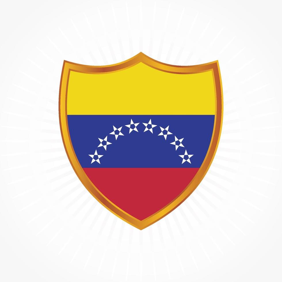 vector de bandera de venezuela con marco de escudo