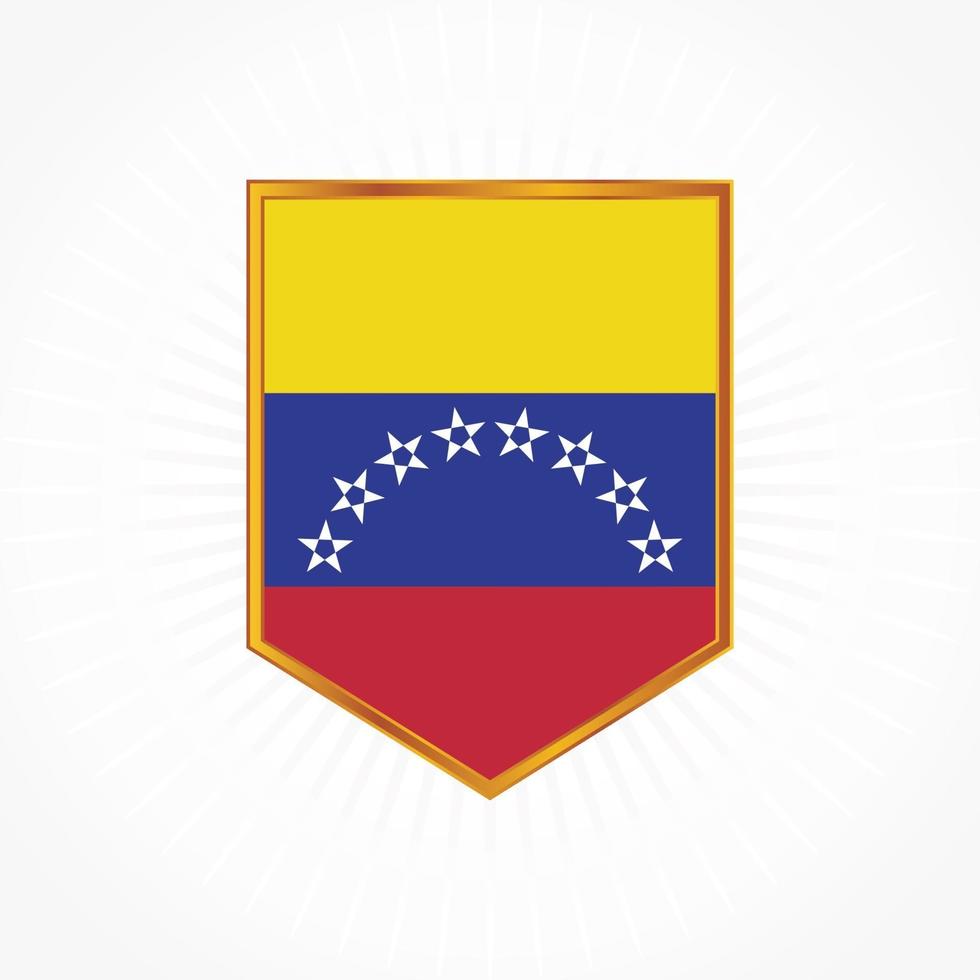 Venezuela flag vector with shield frame