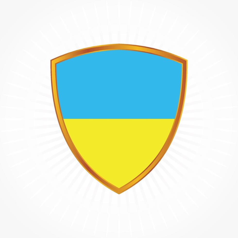 Ukraine flag vector with shield frame