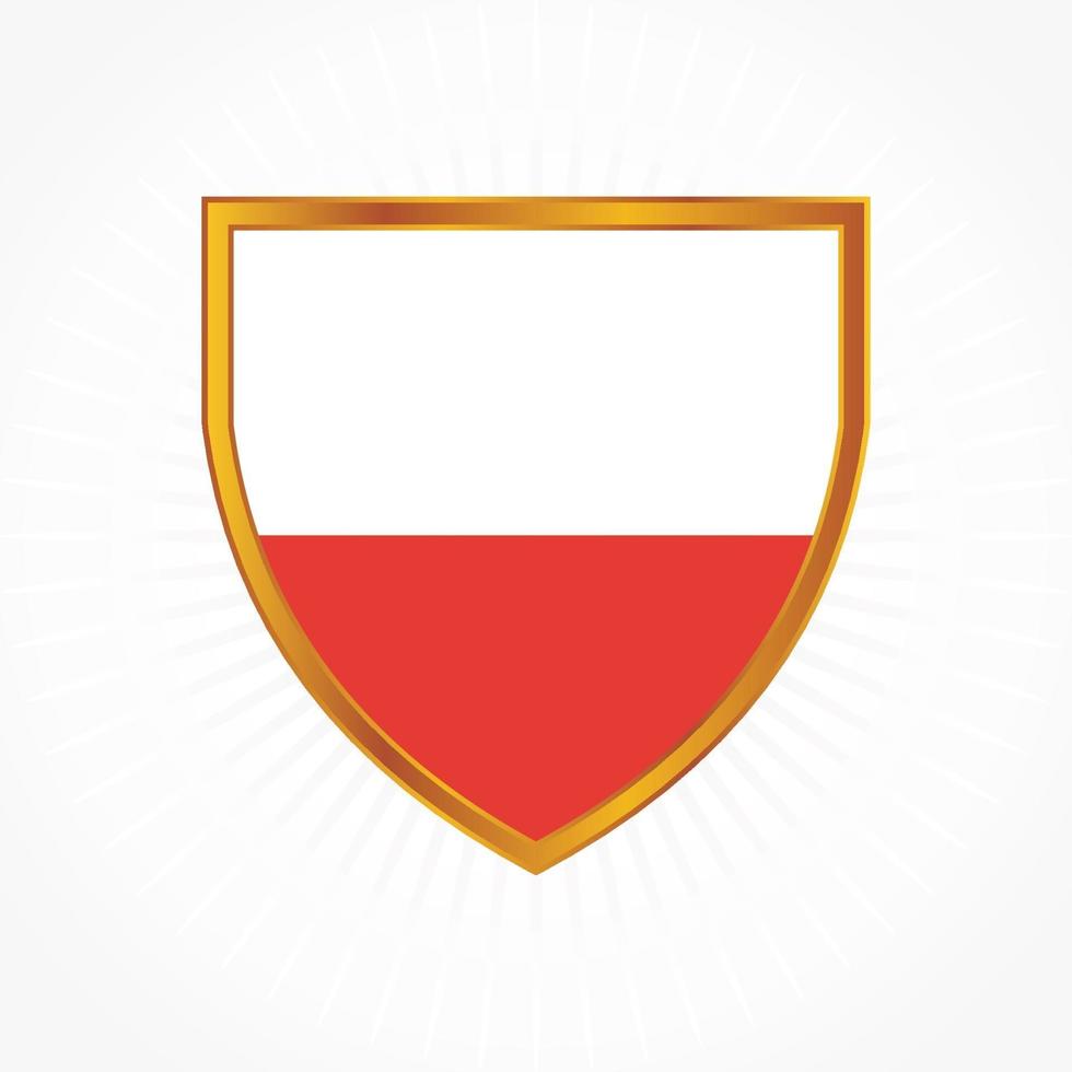 Poland flag vector with shield frame