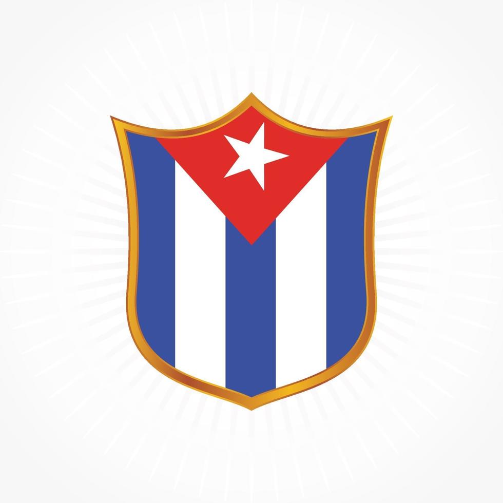 Cuba flag vector with shield frame