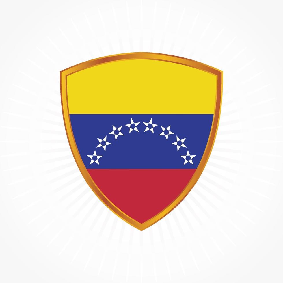 vector de bandera de venezuela con marco de escudo