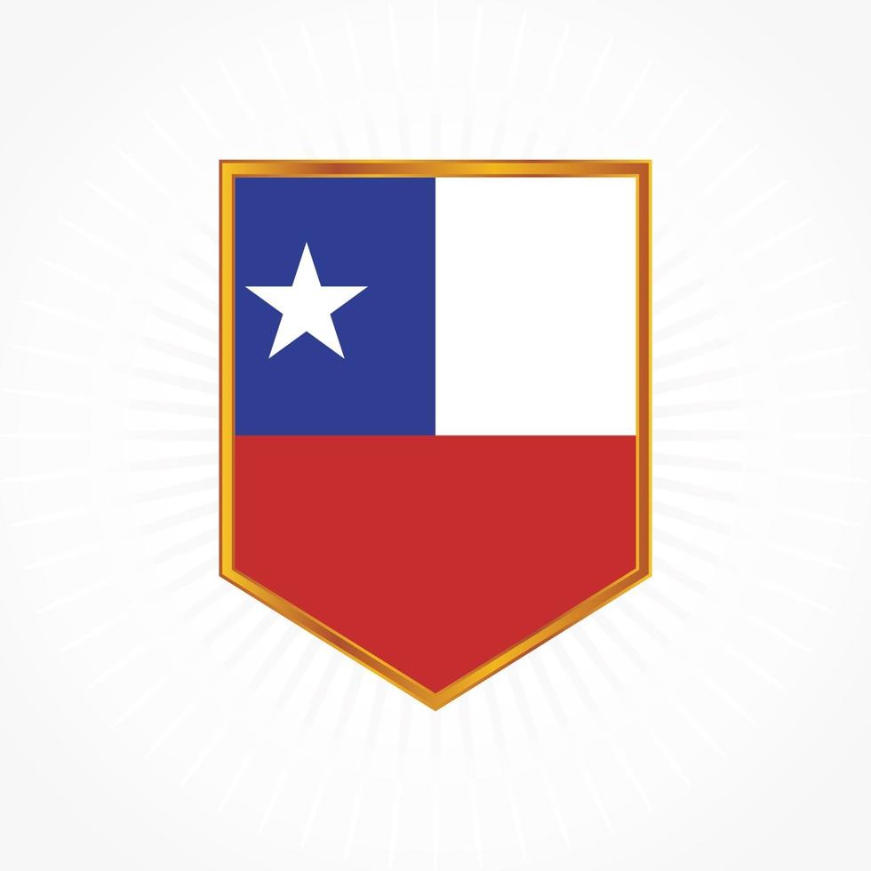 Chile flag vector with shield frame