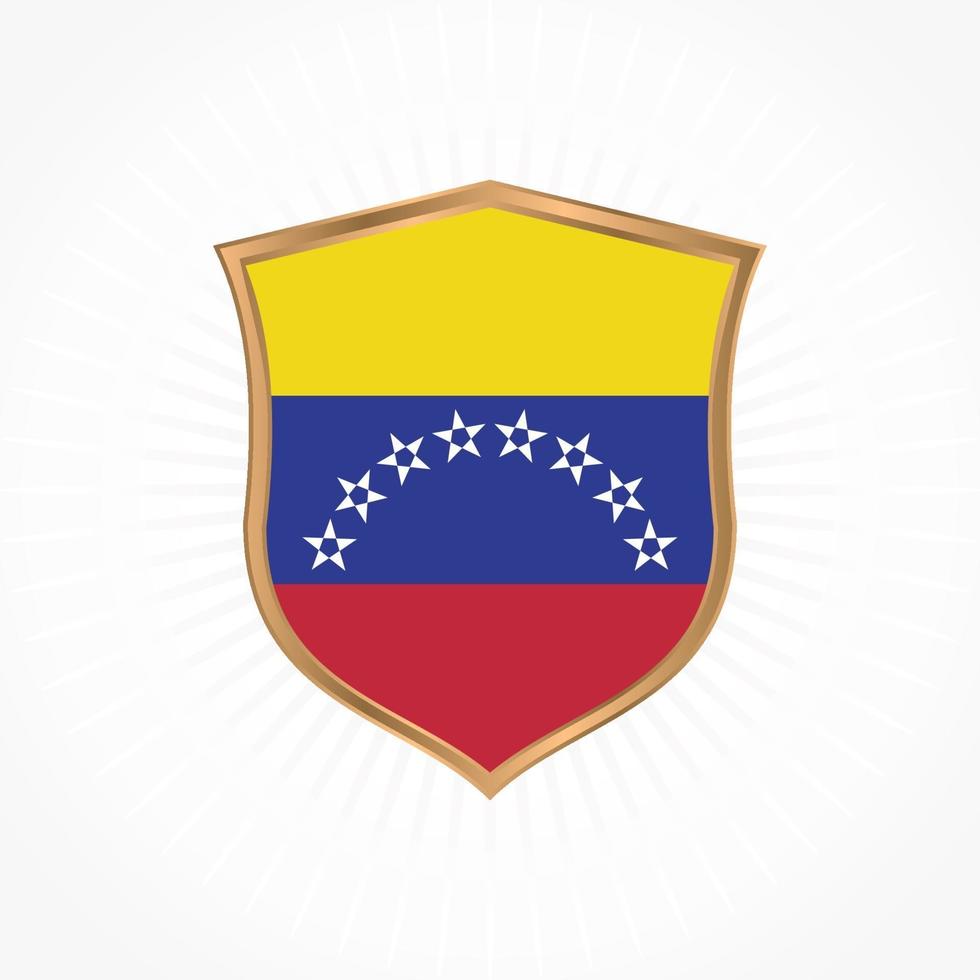 Venezuela flag vector with shield frame