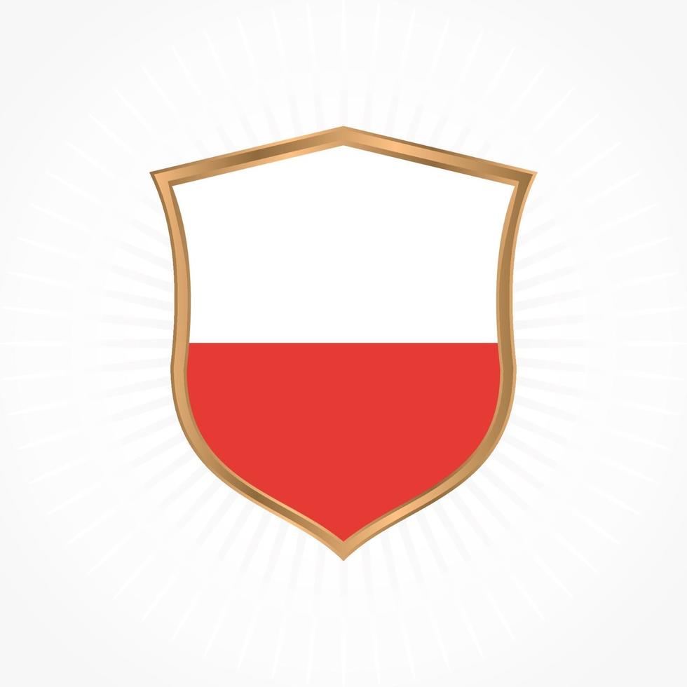 Poland flag vector with shield frame