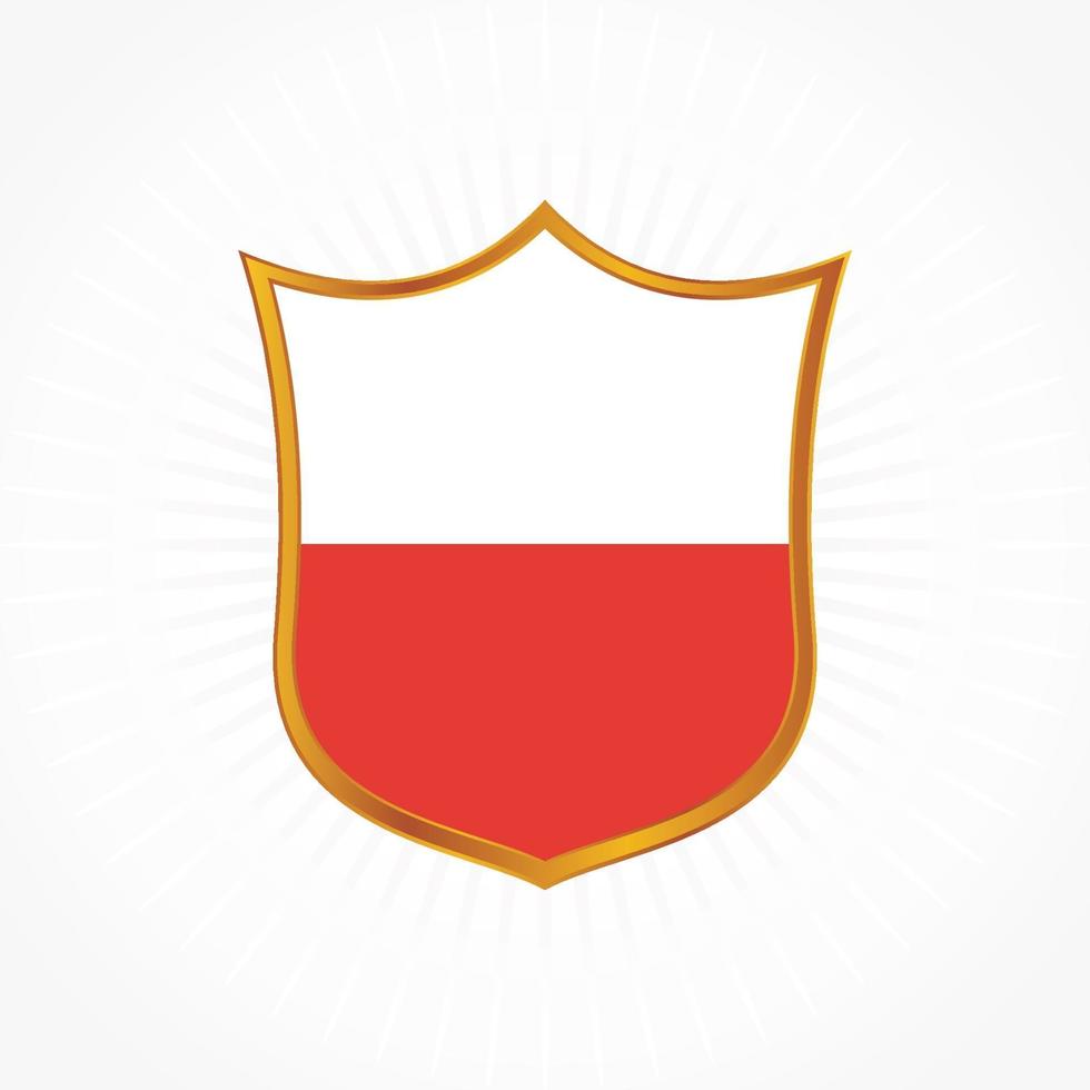 Poland flag vector with shield frame