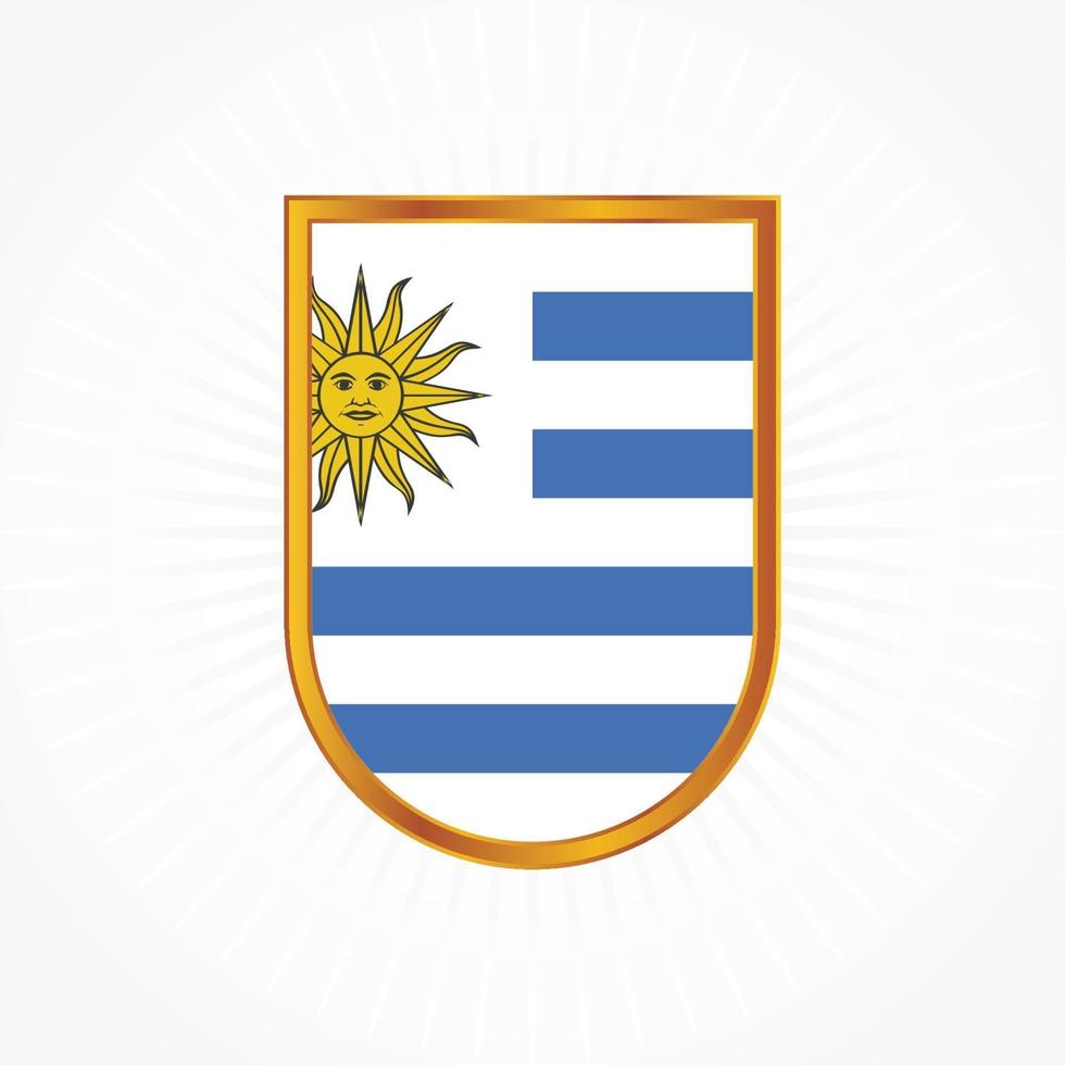 Uruguay flag vector with shield frame