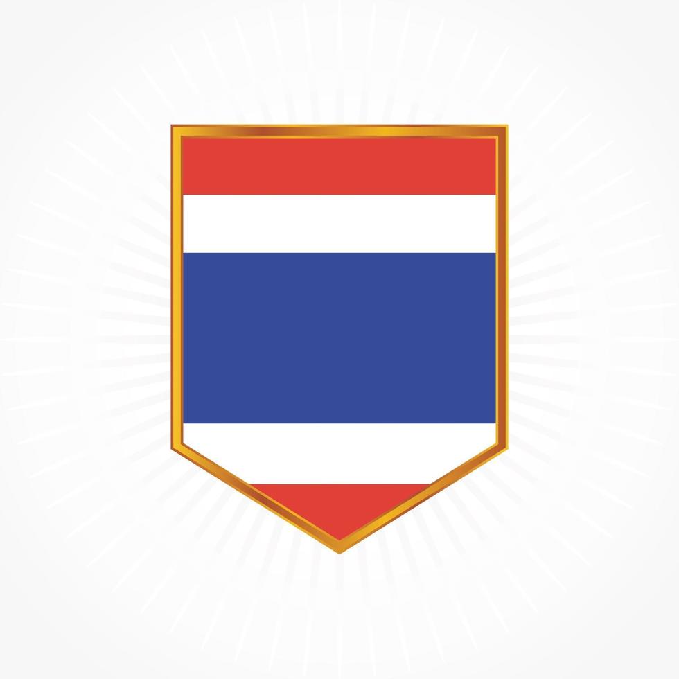 vector de bandera de tailandia con marco de escudo