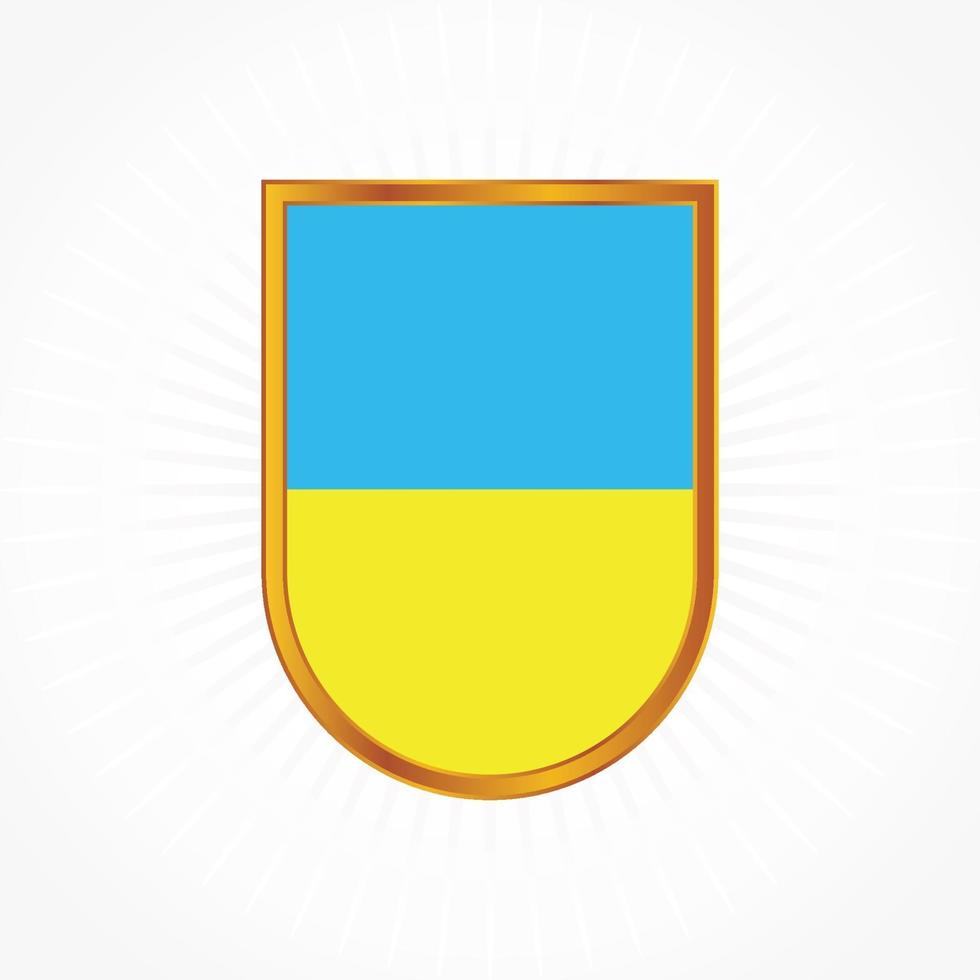Ukraine flag vector with shield frame