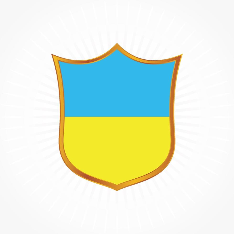Ukraine flag vector with shield frame